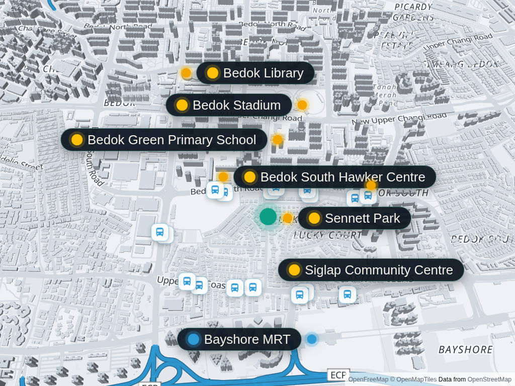 Map of Senett Landed and nearby amenities