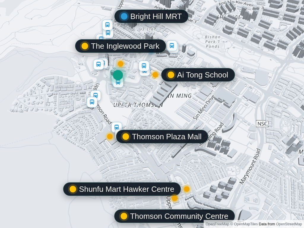 Map of Thomson Impressions and nearby amenities