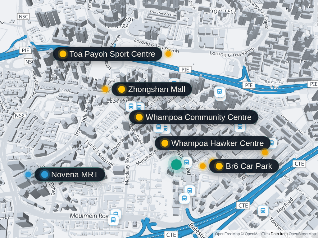 Map of Balestier Point and nearby amenities